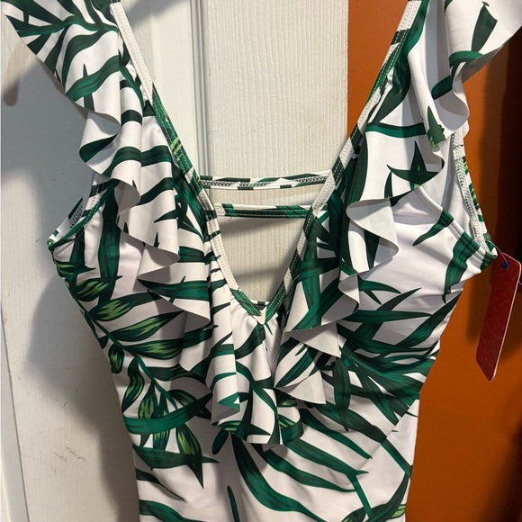 PatPat Tropical Leaf Print One-Piece Swimsuit - Picture 2 of 6